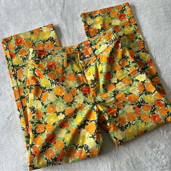 Simon Miller Winter Blossom Orange Yellow Floral Print WO12 Jeans - Picture 6 of 15